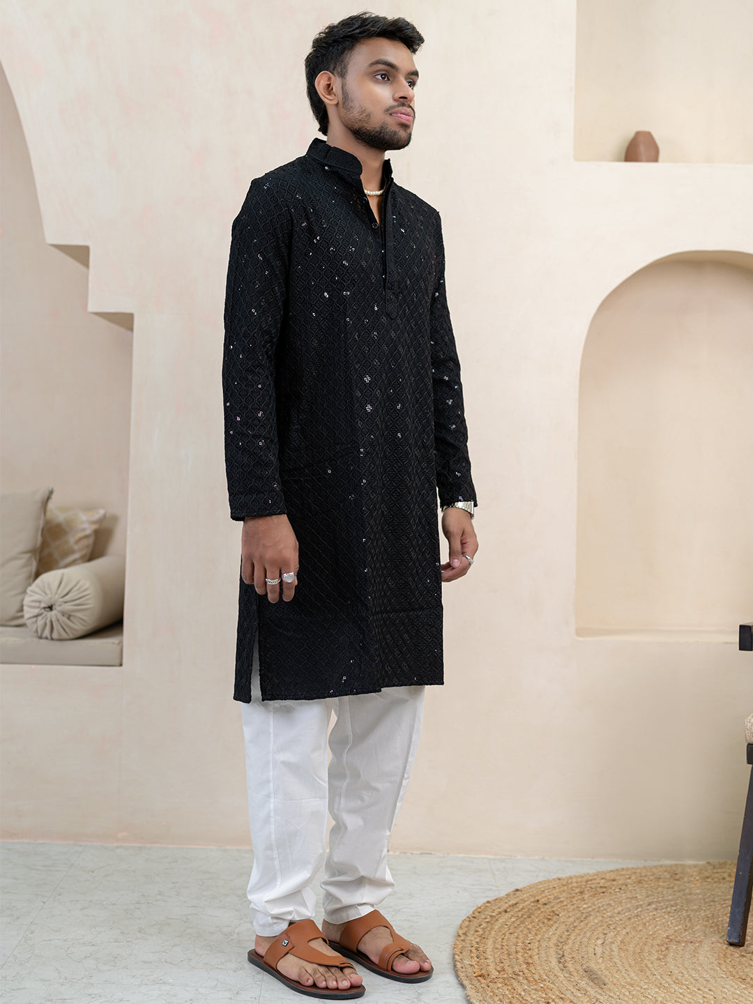 black kurta for men