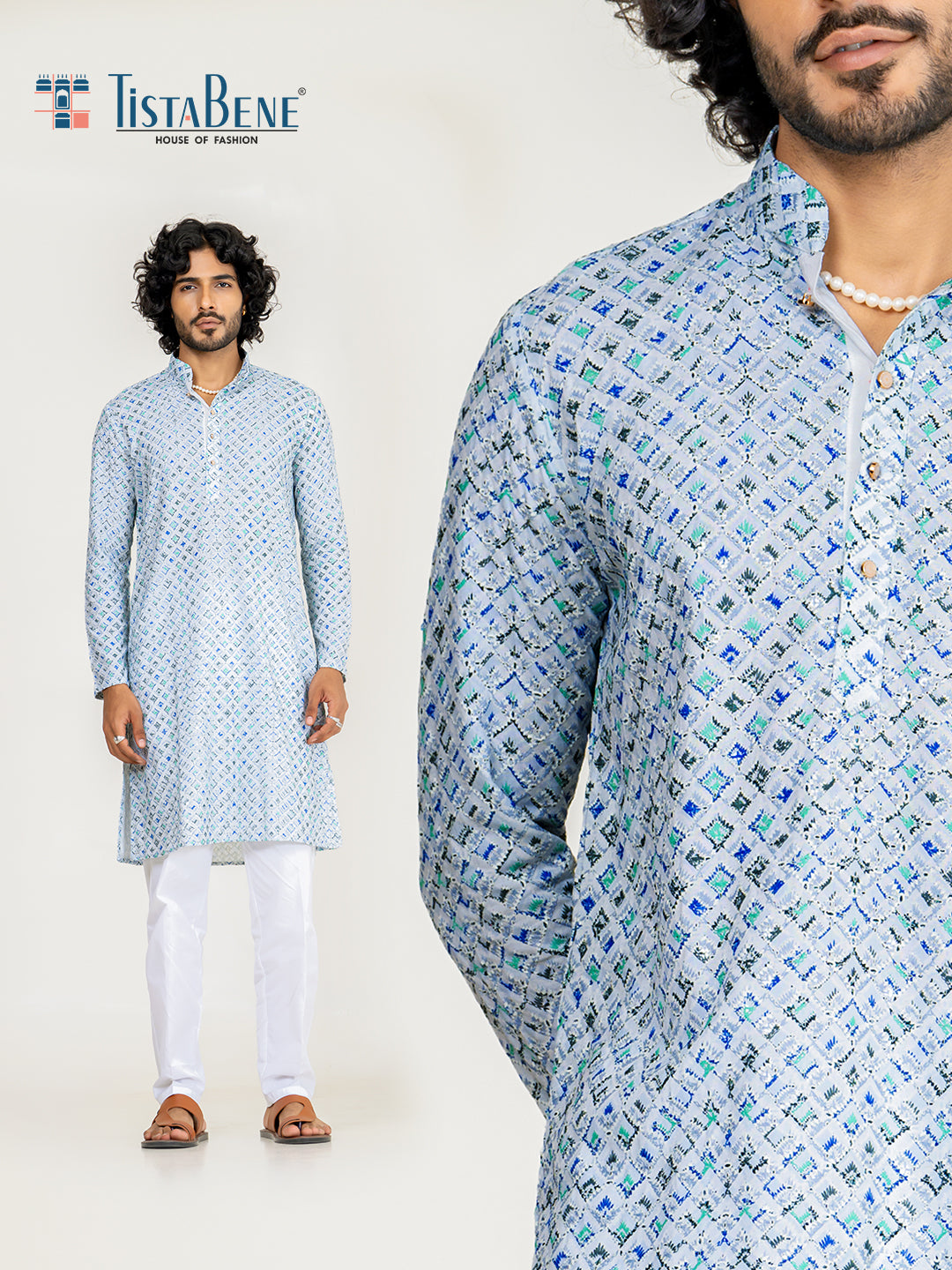 Multi Light Color Rayon Digital Embroidered Kurta