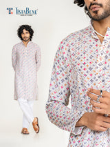 White Red Embroidered Kurta
For Men