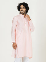 Pink Heavy Embroidered Kurta For Men