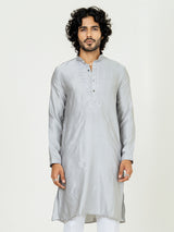 Grey Heavy Embroidered Kurta For Men