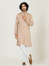 Dark Pink Heavy Embroidered Kurta For Men