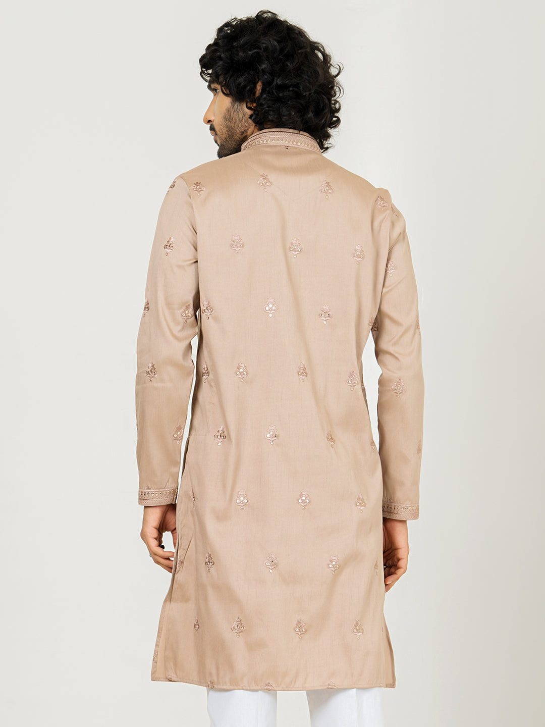 Brown Heavy Embroidered Kurta for Men