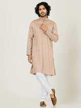 Brown Heavy Embroidered Kurta for Men