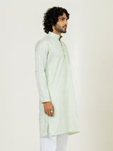 Mint Green Heavy Embroidered Kurta For Men