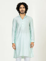 Sky Blue Heavy Embroidered Kurta For Men