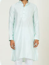 Sky Blue Heavy Embroidered Kurta For Men