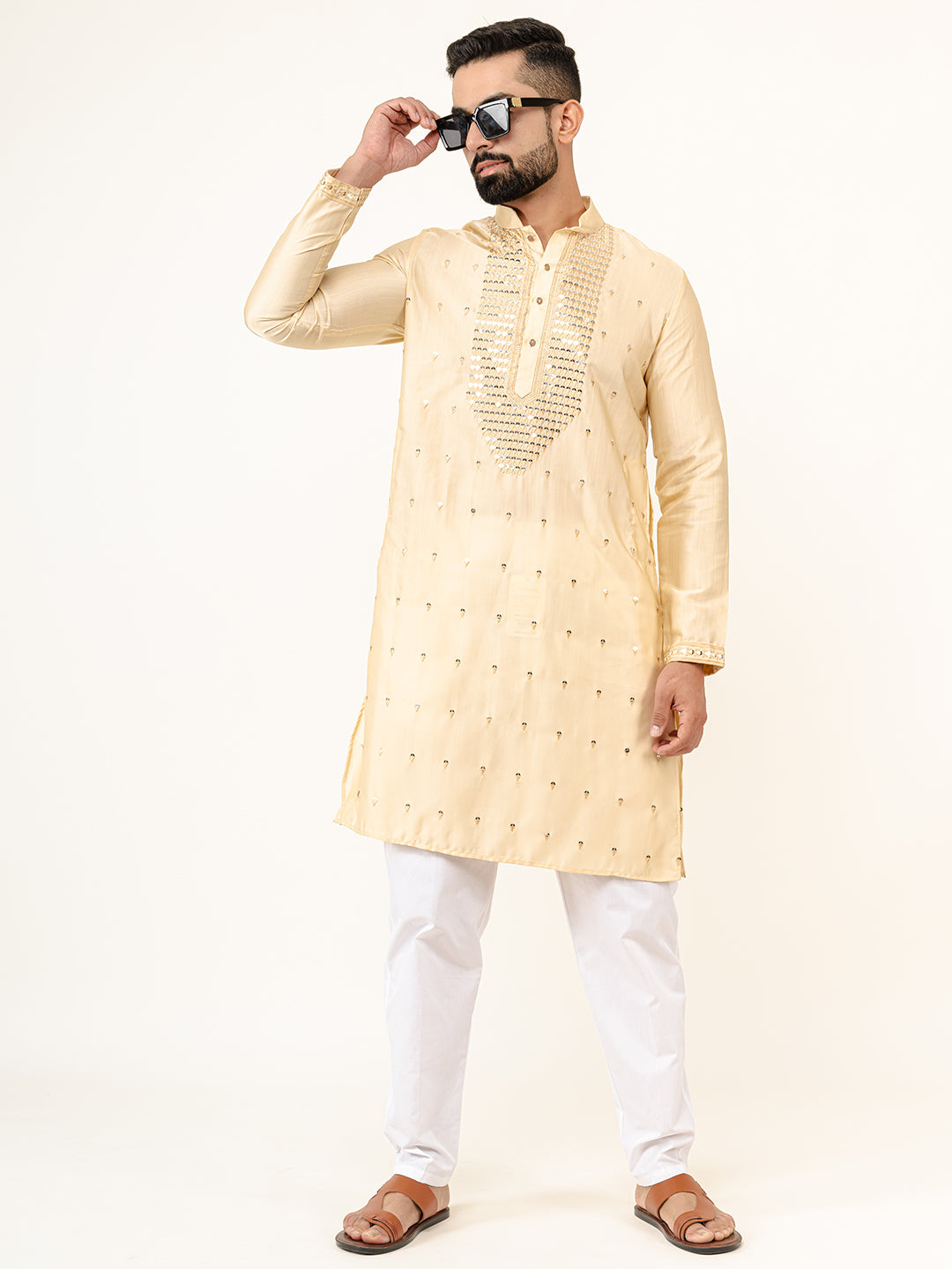 Beige Kurta for men