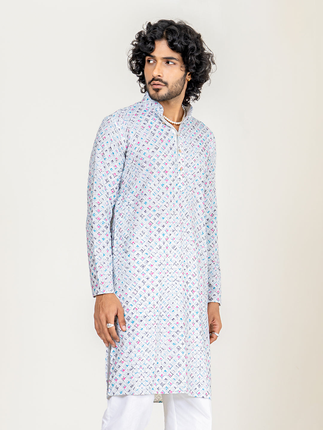 Multi Color Embroidered Kurta for Men