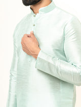 Mint Green Dupin Solid Kurta for Men