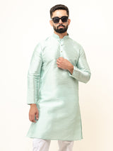 Mint Green Dupin Solid Kurta for Men