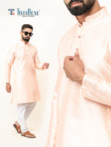 Peach Dupin Solid Kurta for Men