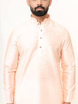 Peach Dupin Solid Kurta for Men