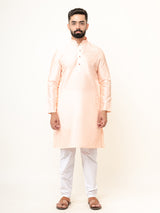 Peach Dupin Solid Kurta for Men