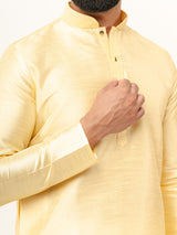 Light Yellow Dupin Solid Kurta for Men