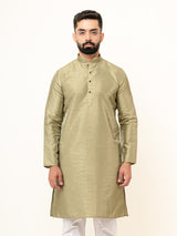 Olive Green Dupin Solid Kurta for Men