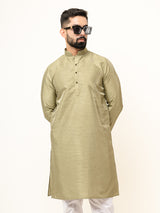 Olive Green Dupin Solid Kurta for Men