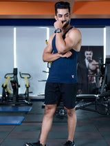 solid blue lycra sando