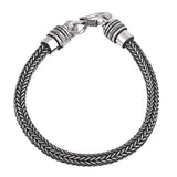 Classic Rope Design Oxidised Silver Plated Mens Bracelet