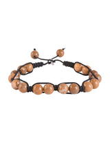 Hand Made Threaded Brown Color Stones Mens Bracelet