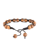 Hand Made Threaded Brown Color Stones Mens Bracelet