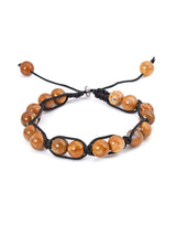 Hand Made Threaded Brown Color Stones Mens Bracelet