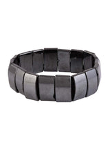 Classic Hematite Black Metallic Streachable Men's Bracelet