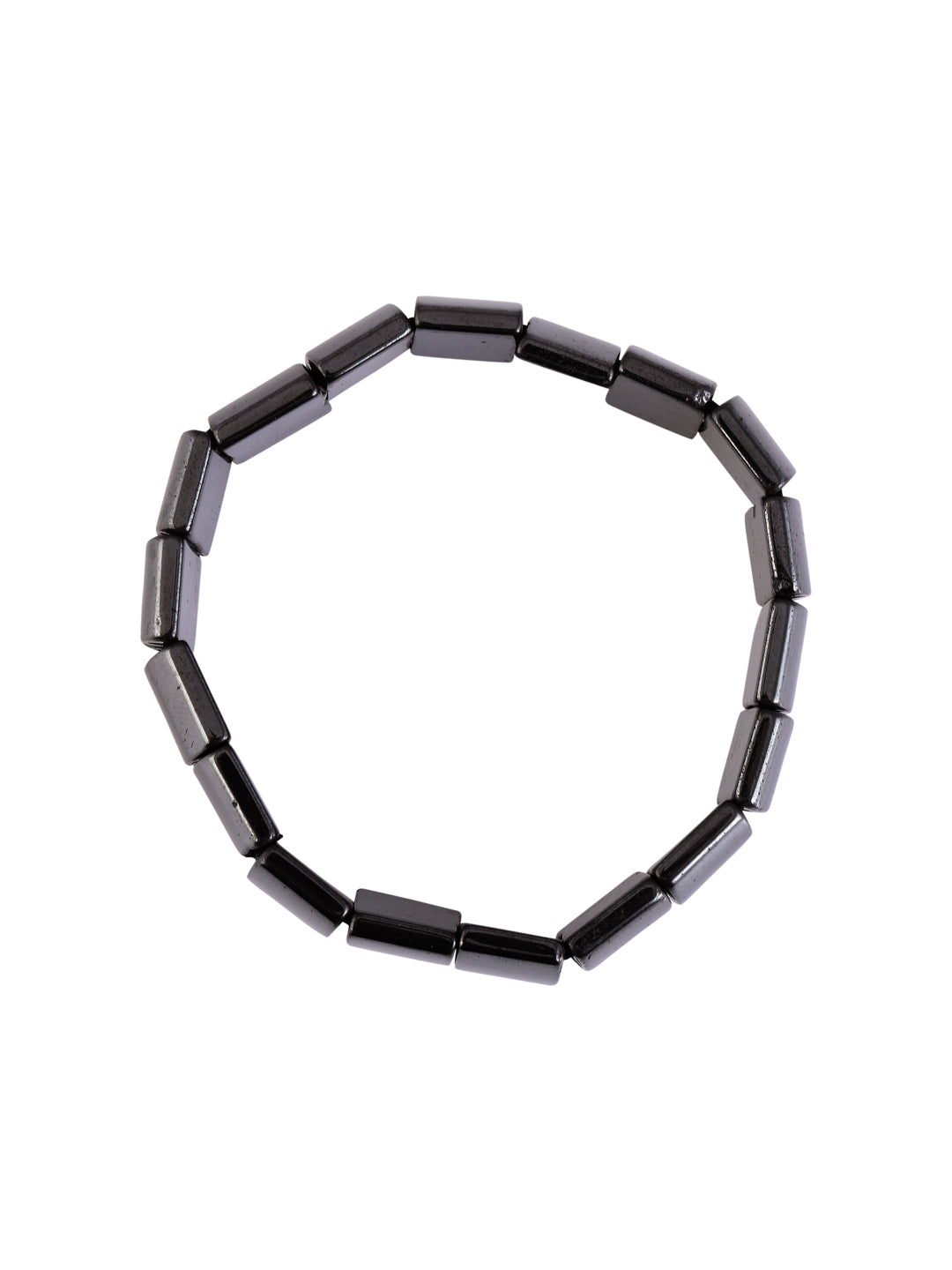 Classic Hematite Black Metallic Streachable Men's Bracelet