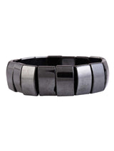 Classic Hematite Black Metallic Streachable Men's Bracelet