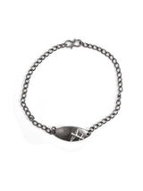 Airplane Matte Oxidised Silver Mens Bracelet