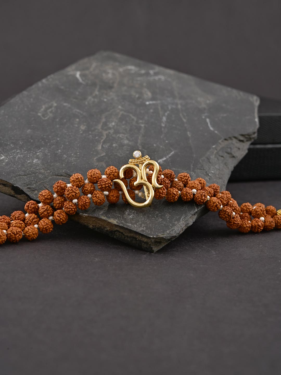 Om Symbols Links Mens Rudraksh Bracelet