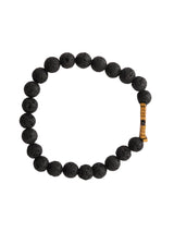 Arrow Black Beaded Elastic Mens Bracelet