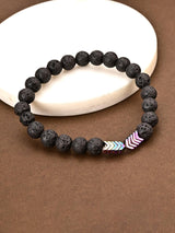 Arrow Beaded Elastic Mens Bracelet