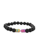 Arrow Beaded Elastic Mens Bracelet