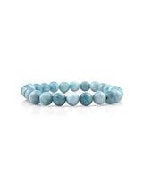 Classic  sky blue Colored Stones Elastic Mens Bracelet