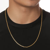 Elongated Link Gold Plated Mens Chain