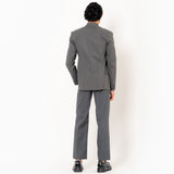 Dark Grey Double Button Loose Fit Men's Suit