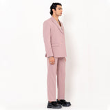 Salmon Pink Double Button Loose Fit Blazer