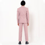 Salmon Pink Double Button Loose Fit Blazer