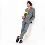 Grey Loose Fit Men's Suit