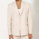 Cream Loose Fit Men's Suit