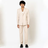 Cream Loose Fit Men's Suit