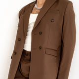 Brown Loose Fit Blazer