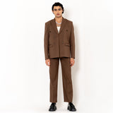 Brown Loose Fit Men's Suit