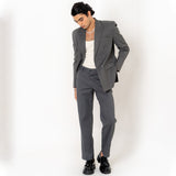 Dark Grey Loose Fit Men's Suit