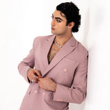 Salmon Pink Loose Fit Suit Men's Suit