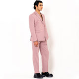 Salmon Pink Loose Fit Suit Men's Suit