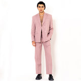 Salmon Pink Loose Fit Suit Men's Suit