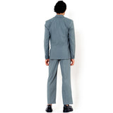 Grey Double Button Loose Fit Men's Suit