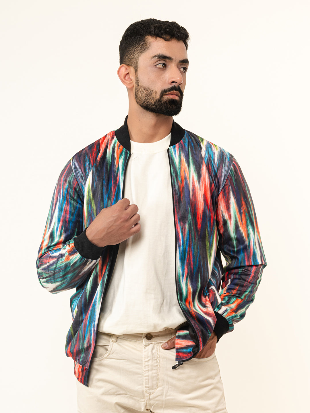 Multi Shoegaze Printed Velvet Jacket (Unisex)